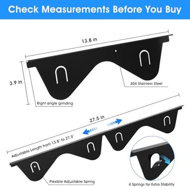 Crymfrynt Stainless Steel Stove Gap Covers Filler (2 Pcs), Stove Guard for Kitchen Oven Counter Side Gap, Heat Resistant and Easy to Clean, Easy Retractable Length 13.8" to 27.5" Width 0.79”, (Black) - Image 2