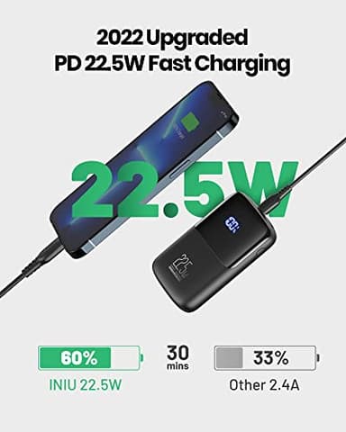 INIU Portable Charger, Smallest 22.5W 10000mAh Power Bank, USB C in/Output Fast Charging 3-Output Mini Battery Pack Charger with Phone Holder for iPhone 17 16 15 14 Air Samsung S23 Google iPad Tablet - Image 2