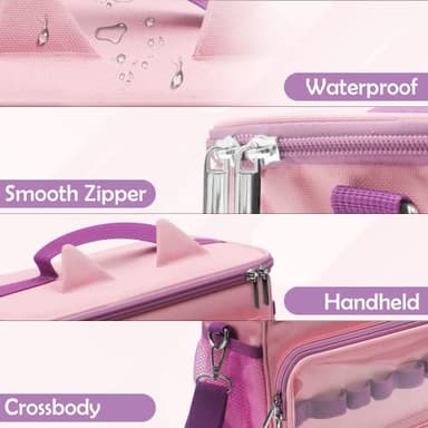 Sun3drucker Carrying Case for Toniebox 2/1,Carrying Travel Bag for Toniebox Starter Set and Tonie Figures, Toniebox 2 Audio Player Bundle Portable Storage Bag (Pink) - Image 5