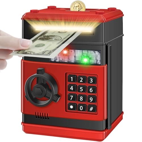 Saidrip Piggy Bank for Kids, Money Bank Toys for Ages 6 7 8 10 11 12 13, Electronic Cash Coin Money Saving Box， Birthday for 8 9 10 Year Old Boys Girls - Image 1