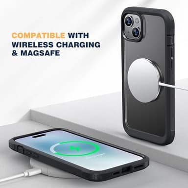 Diaclara Designed for iPhone 15 Case, Full Body Rugged Case with Built-in Touch Sensitive Anti-Scratch Screen Protector, with Camera Lens Protector for iPhone 15 6.1" (Black and Clear) - Image 4