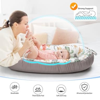 BUTOA Baby Lounger - Baby Lounger for Newborn 0-24 Months, Breathable & Soft Baby Nest, Portable and Lightweight Infant Lounger for Home and Travel, Ideal Newborn Babies Essentials Baby Shower Gifts - Image 3