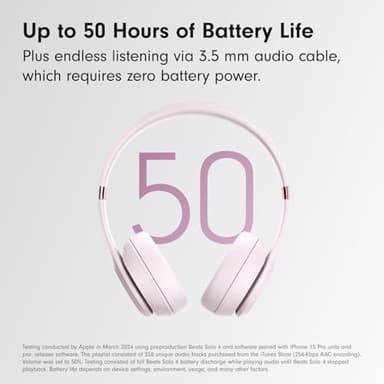 Beats Solo 4 - Wireless Bluetooth On-Ear Headphones, Cloud Pink (Renewed Premium) - Image 3