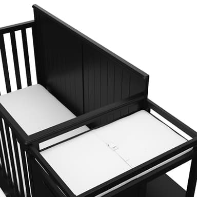 Graco Hadley 5-in-1 Convertible Crib & Changer (Black) – GREENGUARD Gold Certified, Fits Standard Crib Mattress, Converts to Toddler Bed and Full Bed, 4 Adjustable Mattress Heights - Image 11