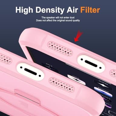 SKYLMW Compatible with iPhone 16E Case with Invisible Magnetic O-Ring Stand Military-Grade Translucent Case for iPhone 16E 6.1" 2025 [Compatible with Mag-Safe][Great Grip Feeling], Pink - Image 8