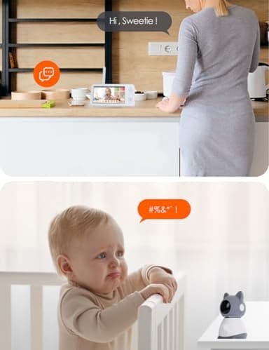 Yeluor 2K Baby Monitor, Baby Monitor with Camera and Audio, 5" Color Display, Infrared Night Vision, 2-Way Talk, Temperature & Sound Alarm, Cry & Motion Detection, Free Phone App - Image 5