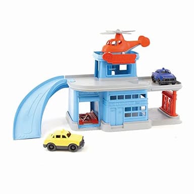 Green Toys Parking Garage - 5 Piece Pretend Play, Motor Skills, Language & Communication Kids Role Play Toy Playset. No BPA, phthalates, PVC. Dishwasher Safe, Recycled Plastic, Made in USA. - Image 1