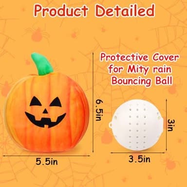 Mity rain Interactive Dog Ball Cover, Pumpkin Plush Replacement Covers Only for Bouncing Ball (Pumpkin - Image 4
