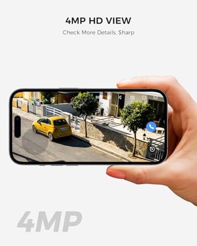 Hiseeu Solar Camera Wireless Outdoor, Home Security Camera System, 2.4G & 5G WiFi, Solar-Powered 4MP 4 Cam-Kit, Color Night Vision, 360° View, Pan & Tilt, 1TB HDD Local Recording, No Subscription - Image 4