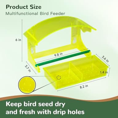 Window Bird Feeder with Strong Suction Cups, Durable Unique Transparent Yellow Acrylic, Perfect for Bird Watching, All-Weather Outdoor Use, Ideal Gift for Garden Outdoor Décor - Image 4
