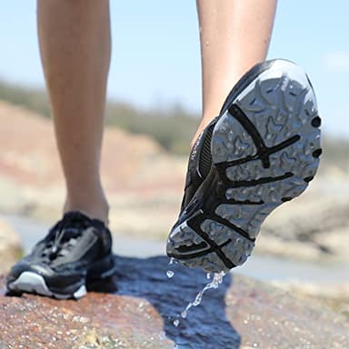 HUMTTO Men's Amphibious Water Shoes - Outdoor Hiking Sandals for Men Summer Non-Slip Quick Drying Water Sandals River Shoes 7.5-8 Black/Grey - Image 2