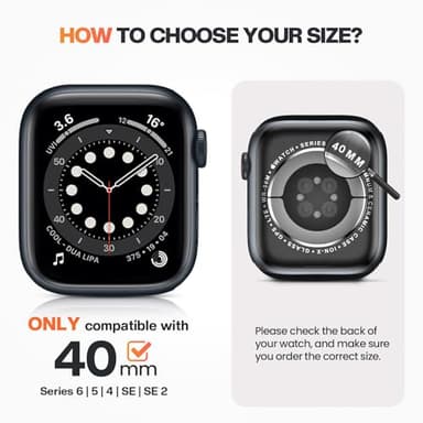 Goton Waterproof Case Compatible for Apple Watch Screen Protector Series 6/5/4, SE 3/2/1 40mm, Hard Bumper with Tempered Glass for iWatch Cover 40 mm - Image 2
