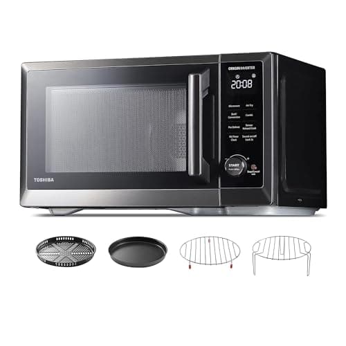 TOSHIBA Countertop Microwave Oven Air Fryer Combo, Inverter, Convection, Broil, Speedy Combi, Even Defrost, Humidity Sensor, Mute Function, 27 Auto Menu&47 Recipes, 1.0 cu.ft/30QT, 1000W - Image 1
