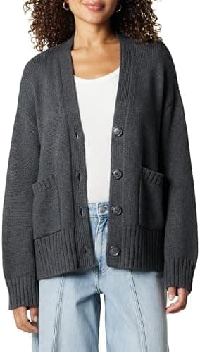 The Drop Womens Brigitte Cotton Blend Chunky Cardigan - Image 3