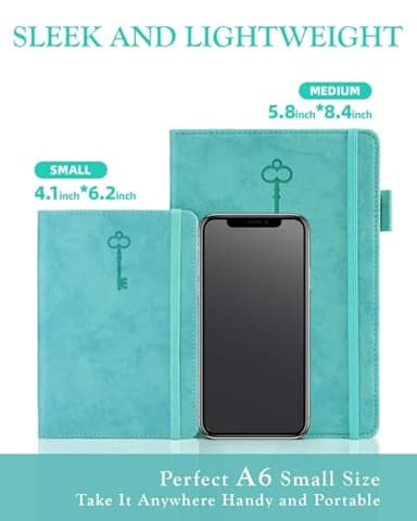hi!SCI Password Keeper Book with Colorful Alphabetical Tabs, Hardcover Password Log-book for Internet Password and Website Address, 5.8"×8.4" Password Notebook for Home Office (Turquoise, Medium (5.8 x 8.4 Inch)) - Image 7