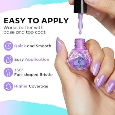 modelones Chameleon Nail Polish Set 6 Colors, Green Glitter Pink Blue Purple Holographic Quick Dry Mini Nail Lacquer Kit Gray Aurora Shimmer DIY Nail Art Manicure Gift For Women Girls - Image 8