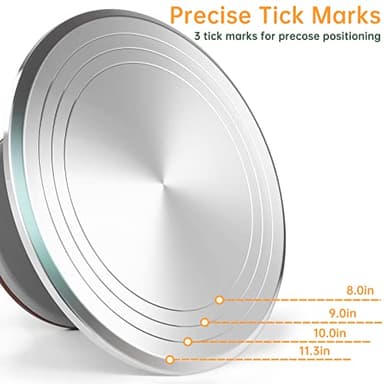 12 Inch Round Aluminum Tall Revolving Cake Decorating Stand,Cake Turntable, Rotating Cake Stand,Cake Spinner Turntable for Decorating,Cake Turntable for Decorating,Professional Cake Decorat Spin Kit - Image 6