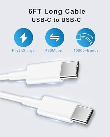 AirPods Pro 3 Charger, 20W Fast USB C Charger Block Power Adapter with 10FT Long USB-C Cable for AirPods Pro 3 (2025) 2 Gen, 4/Max 2 Wireless Earbuds, iPhone 17 Air 16 15 Pro Max, iPad Charging Cord - Image 4