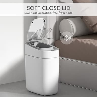 ELPHECO Automatic Bathroom Trash Can with Lid 2.5 Gallon Slim Sensor Garbage Can, 9L Narrow Plastic Trash Bin, Waterproof Motion Sensor Trash Bin for Bedroom, Living Room, Narrow Space - Image 6