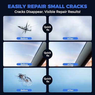 LOMEEN Windshield Crack Repair Kit 2 Pack for Windshield Chips, Cracks, Star-Shaped Breaks, Quick Car Glass Chip Repair Tool - Image 3