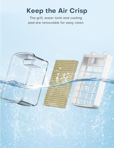 CENSTECH Evaporative Air Cooler, Swamp Cooler Air Conditioner w/ 12H Timer for Auto-off, 6 Upgraded Ice Packs, 3-Speed Windowless Air Conditioner, Smart Remote, Dual Tank Portable Air Cooler for Room - Image 8