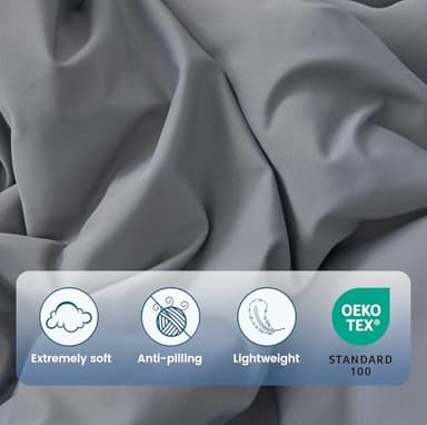 Amélie Home Cooling Comforter Queen Size, Dual-Sided Lightweight Cooling Blanket for Hot Sleepers, Q-Max 0.43 Breathable Cooling Quilt for Night Sweats, 90" x 90", Heather Charcoal Grey - Image 5