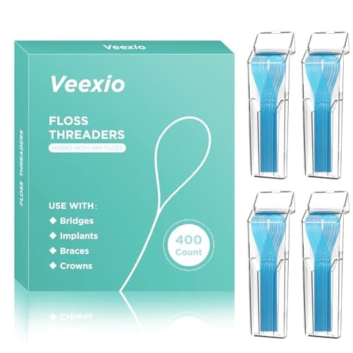 Floss Threaders, 400 Count Threaders for flossing, Dental Floss Threader for Braces, Bridges, Implants, Permanent Retainer (Pack of 4) - Image 1