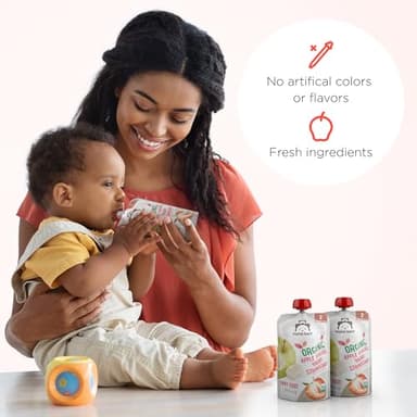 Amazon Brand - Mama Bear Organic Baby Food, Stage 2, Apple, Banana, Yogurt, Strawberry, 4 ounce (Pack of 12) - Image 5