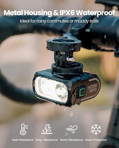 Magicshine Hori 1300 Bike Lights for Night Riding, High and Low Beam, USB-C Rechargeable Bike Headlight, IPX 6 Waterproof Bike Front Light for Road Urban Cyclists-1300 lumens - Image 6