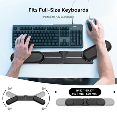 AboveTEK Keyboard Wrist Rest – Adjustable Angle & 25-Inch Length, Foldable Ergonomic Memory Foam Support for Computer, Laptop & Gaming – Non-Slip, Relieves Forearm & Elbow Pain for Typing & Mouse Use - Image 5