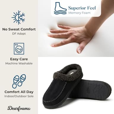 Dearfoams Men's Indoor/Outdoor Breathable Memory Foam Clog Offered in Wide Widths, Black, Large - Image 5