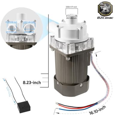 S-0730 Water Pump for Hoshizaki, Ice Machine Motor Pump Assembly with Cable and Plug Service Kit - Image 7