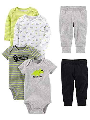 Simple Joys Baby Boy's 6 piece Little Character sets Sleepwear, Green/Grey Rhino, 18 Months - Image 3