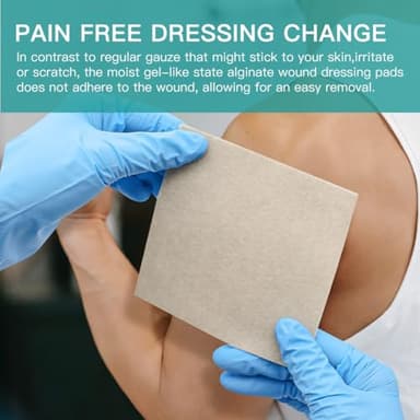 Dimora Upgrade Silver Calcium Alginate Wound Dressing -Antibacterial Non Stick Gauze, Highly Absorbent Sterile Bandage Pads,4'' x 4'' Patches 5 Packs - Image 5