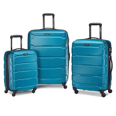 Samsonite Omni PC Hardside Expandable Luggage with Spinner Wheels, Caribbean Blue, Checked-Medium 24-Inch - Image 7