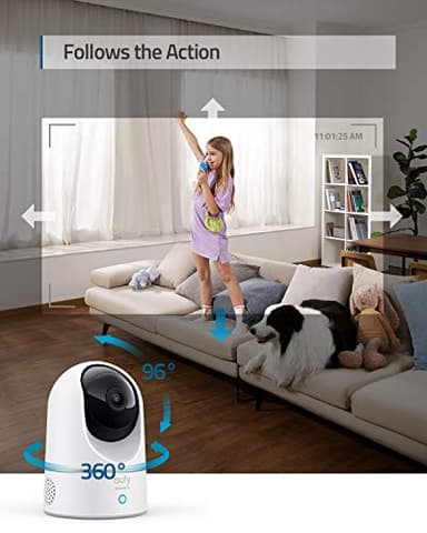 eufy Security Indoor Cam E220, Camera for home Security, Pan & Tilt, Dog/Pet Camera, 2K Wi-Fi Plug-in, Motion Tracking, Motion Only Alerts, Night Vision, HomeBase 3 Compatible, Voice Assistant Support - Image 6