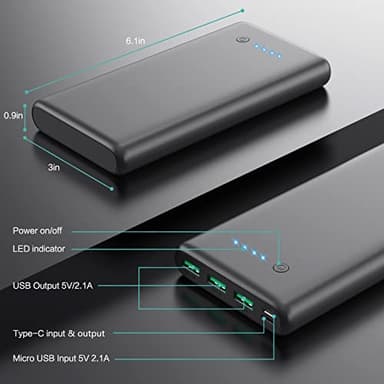 Portable Charger 36800mAh,4 Outputs Power Bank, Dual Input 5V/3A External Battery Pack,USB-C in&Out High-Speed Charging Backup Charger Compatible with iPhone 16/15/14/13,Samsung S23 Android Phone etc - Image 6
