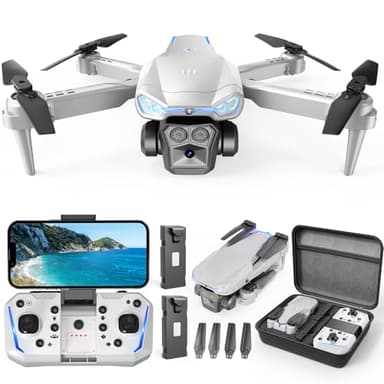 Naseto 1080P HD Foldable Drone with Camera for Adults & Kids, RC Quadcopter with One-Key Takeoff/Landing, Altitude Hold, Waypoint Flight, 360° Flip, 2 Batteries, Easy-to-Fly Toy for Boys and Girls - Image 1