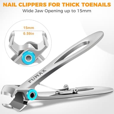 Nail Clippers for Men Thick Nails with Catcher, Large Toe Nail Clippers for Thick Toenails for Seniors with Wide Jaw Opening, Sharp Fingernail Clipper Cutter Set with Long Handle Gifts for Men Women - Image 2