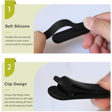 SMUK 3pcs Automatic Bookmark, Silicone Book Marks for Reading Women, Men, Kids, Book Lovers, Cute Unique Book Markers for Reading, Reading Accessories Gifts for Book Lovers - Image 3