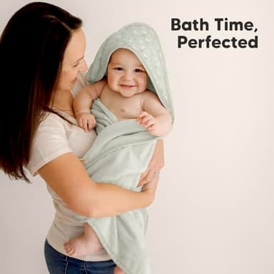 KeaBabies Hooded Baby Towel for Newborn - Viscose Derived from Bamboo Large Baby Bath Towels with Hood for Boys, Girls, Toddler, Extra Absorbent & Soft Newborn Bath Essentials (Serenity) - Image 9