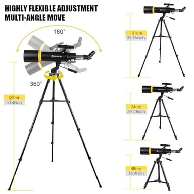 Telescope for Adults, 90mm Aperture 600mm Refractor Telescope for Kids and Beginners, Telescopes for Adults Astronomy with Handbag and Phone Adapter - Image 6