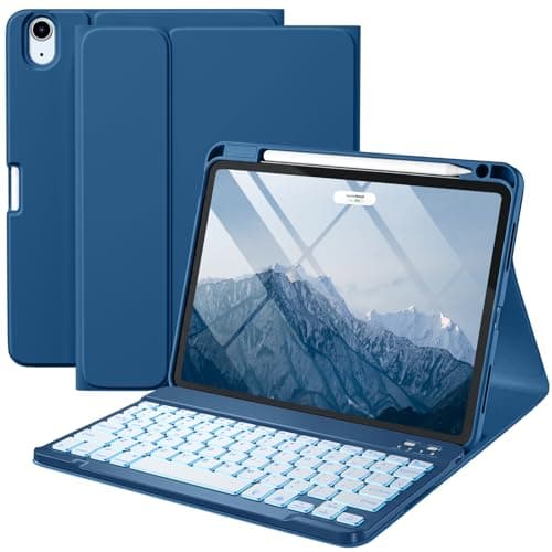 Harvopu Compatible with iPad Air 11-inch/Air 5th 4th Generation Case with Keyboard - Backlit Detachable, Folio Cover with Pencil Holder for iPad Air 11 Inch M3/M2, Air 5/ Air 4 (Abyss Blue) - Image 1