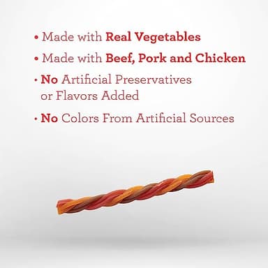 Dreambone Triple Flavor Twisties, 25 Count, Rawhide-Free Dog Chews Made with Real Beef, Pork & Chicken, 7.05 Ounce (Pack of 1) - Image 3