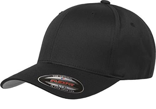 Yupoong Mens Athletic Fitted Baseball Cap, Black, Large-X-Large US - Image 1