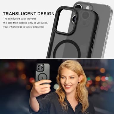 BENTOBEN Magnetic for iPhone 16 Pro Max Case,(Compatible with MagSafe) (Military Grade Drop Protection) Slim Translucent Matte Shockproof with Anti-Fingerprint Phone Case 6.9",Black - Image 6
