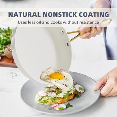 Pots and Pans Set Non Stick - VONIKI Ceramic Cookware Set with Cooking Utensils Set, Non Toxic Kitchen Cookware Sets Dutch Oven Pot with Lid Saucepan Set Sauté Pan Frying Pan Set for Cooking Gifts - Image 4