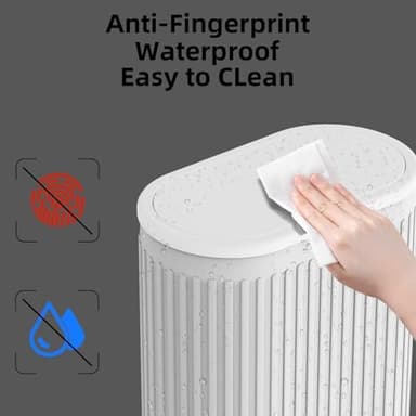 KSSKSS 1.8 Gallons Small White Bathroom Trash Can with Lid, Slim Bathroom Garbage Bin, Removable Liner Bucket, Dog Proof Trash Can with Pop-Up Lid for Bedroom,Toilet - Image 5