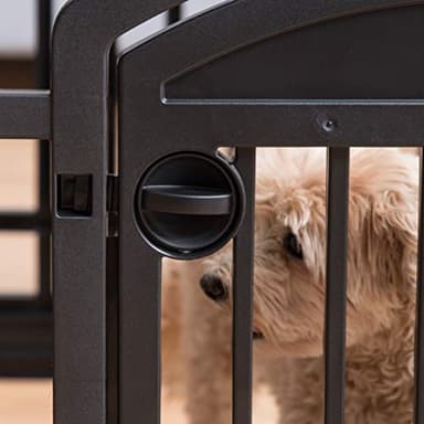 IRIS USA 24" 4-Panel Dog Playpen with Door, 35 x 35 x 24, Puppy Playpen, Dog Play Pen Indoors, Pet Fence, Puppies/Small Dogs, Black - Image 9