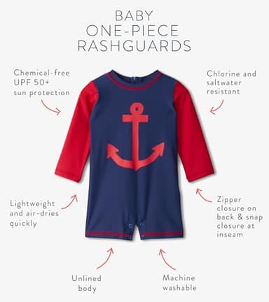 Hatley Baby Boy's One-Piece Rashguard, Nautical Anchor - Image 6